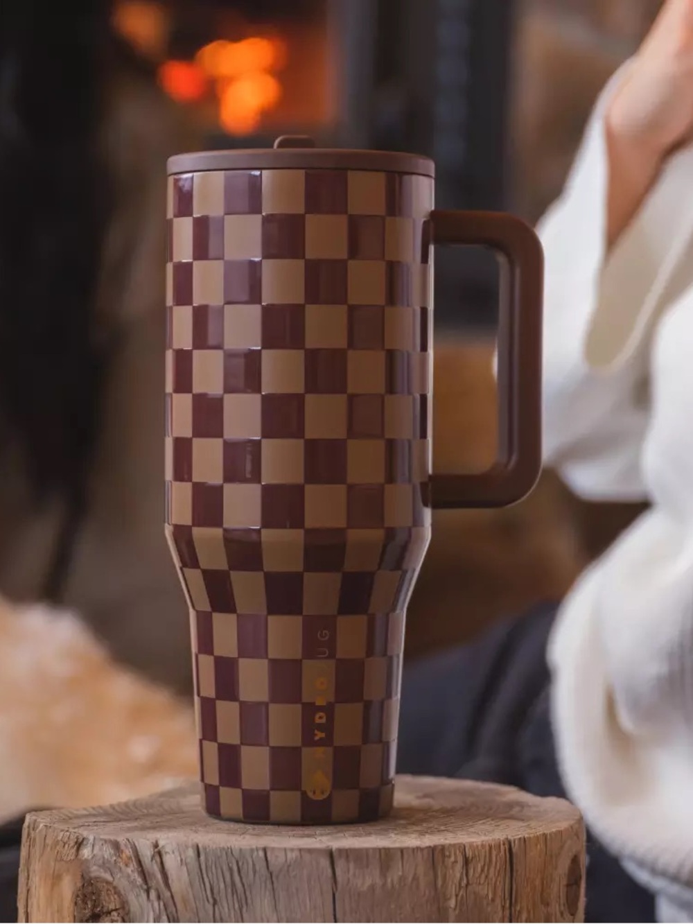 HydroJug Brown checkered Traveler 40 oz